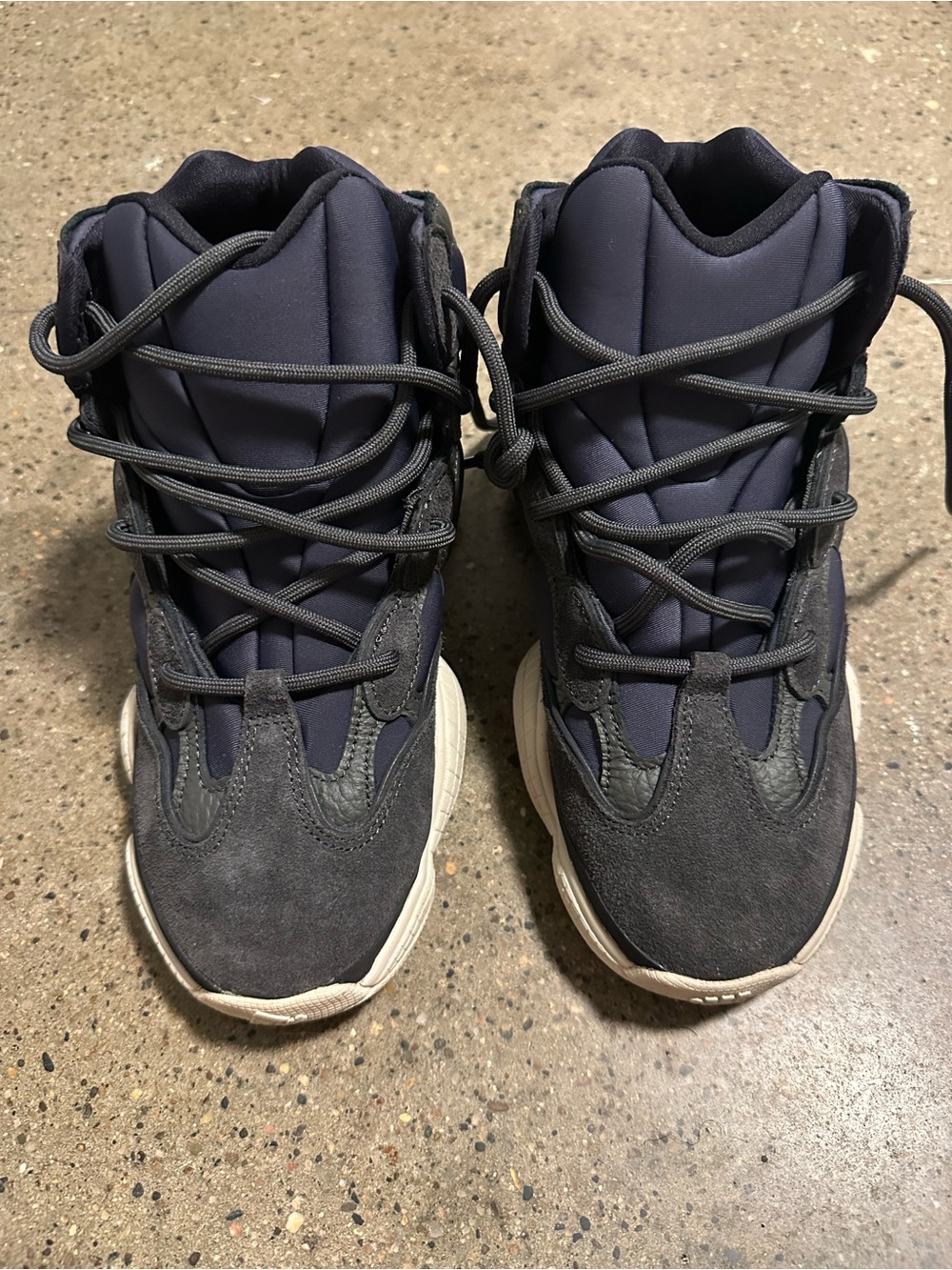 YEEZY Kids Navy High-Top Athletic Sneakers